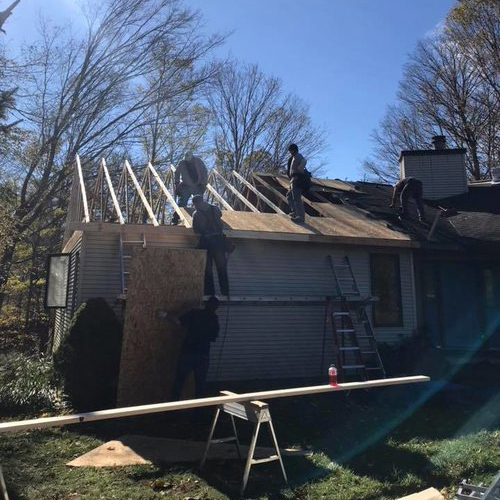 construction on new roof rebuild